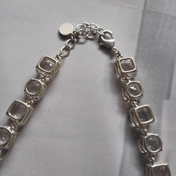 Charter Club Crystal Rhinestone Silver Tone statement Necklace Runway - Picture 8 of 10